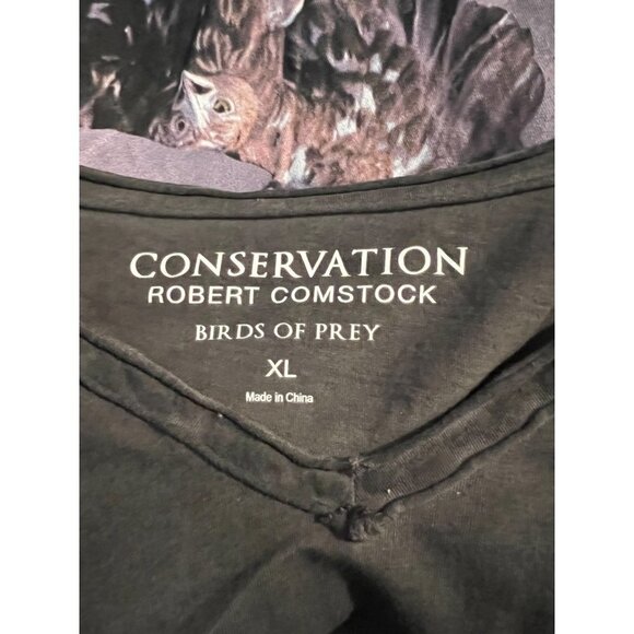 Conservation Robert Comstock Birds of Prey Grey V-Neck Sz XL - Picture 4 of 9